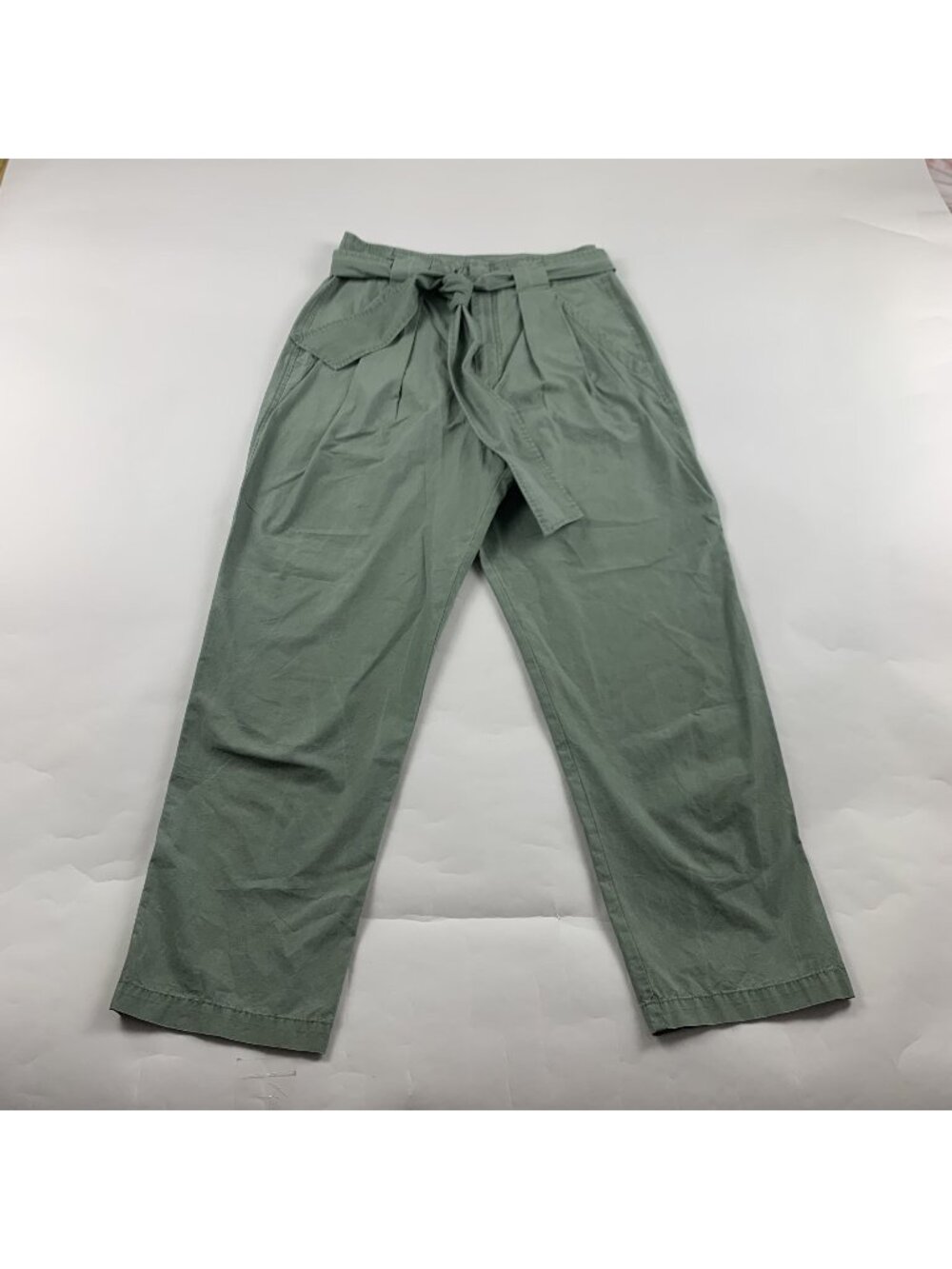 Rebecca Taylor Sage Green Cropped Tie-Waist Pants